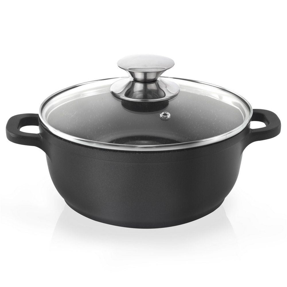 Granite pot with non-stick and steam valve for all stoves