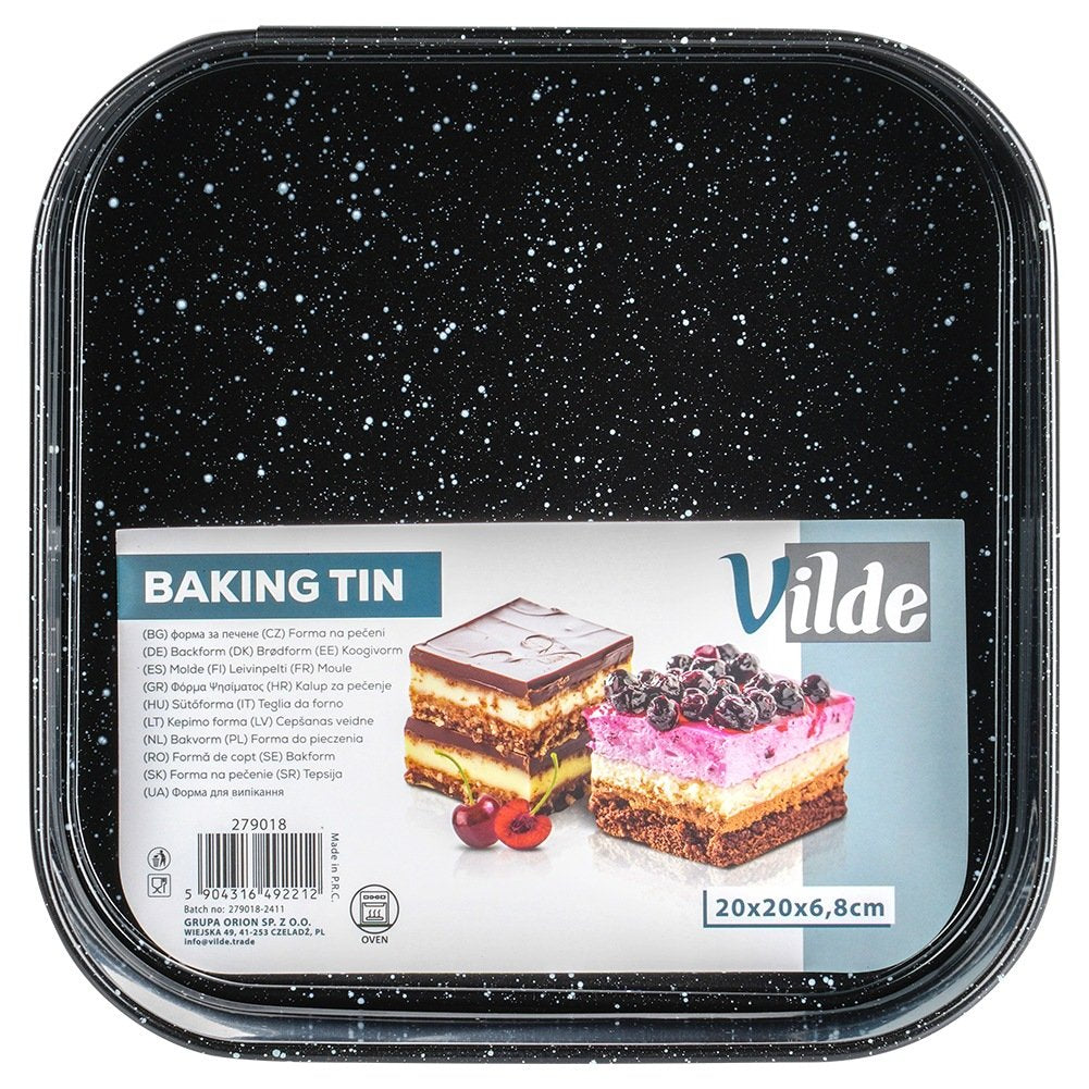 Granite stretchable baking tin 20x20x6.8 cm