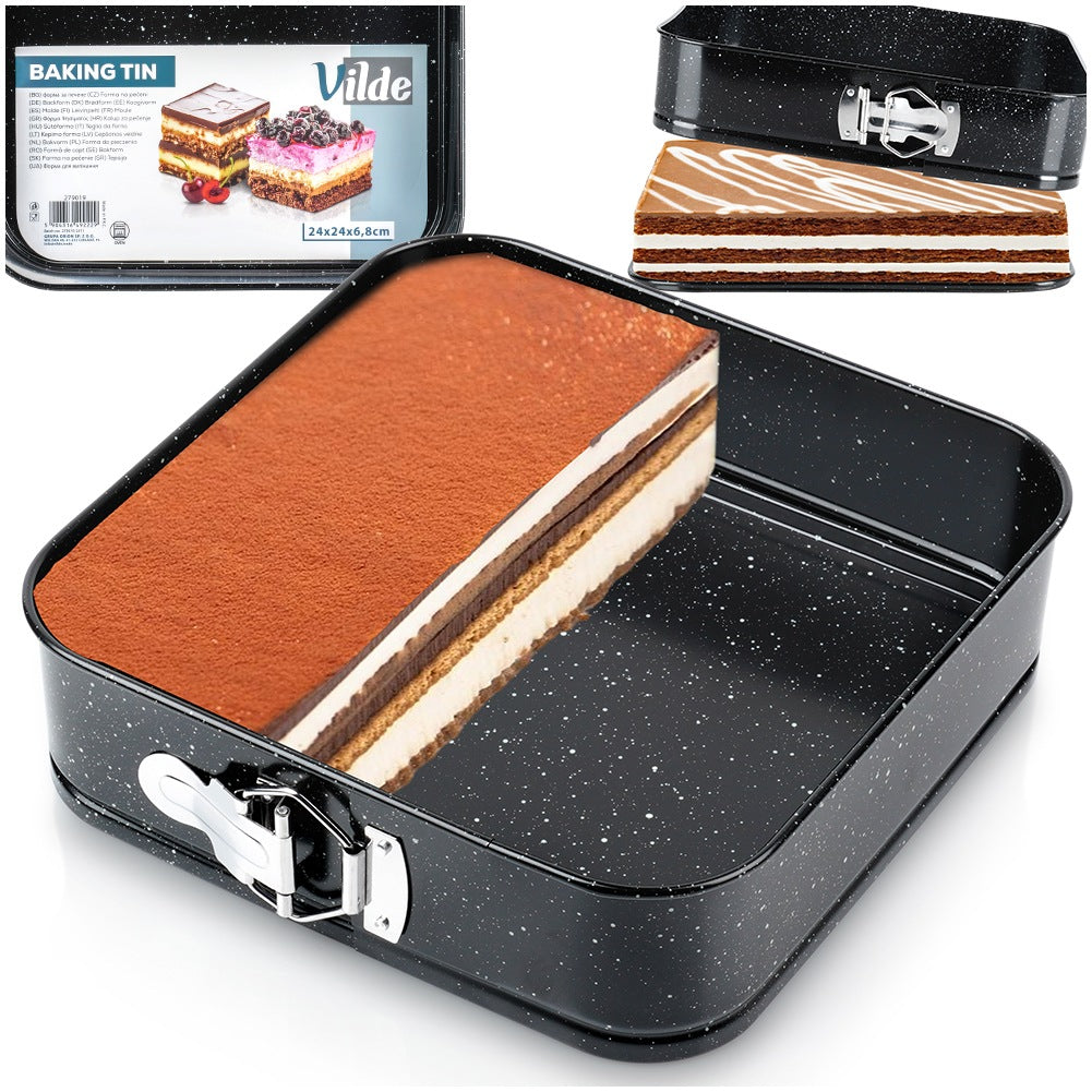 Granite stretchable baking tin 24x24x6.8 cm