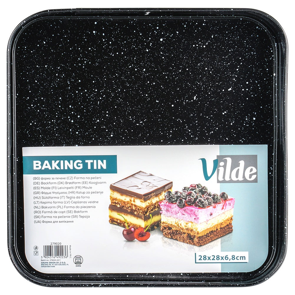 Granite stretchable baking tin 28x28x6.8 cm