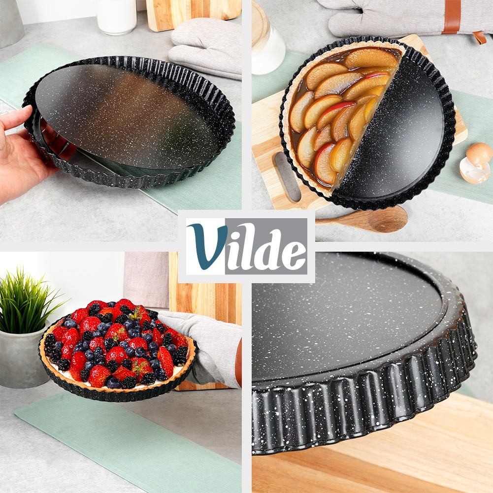Granite tart pan with removable bottom 28x3 cm