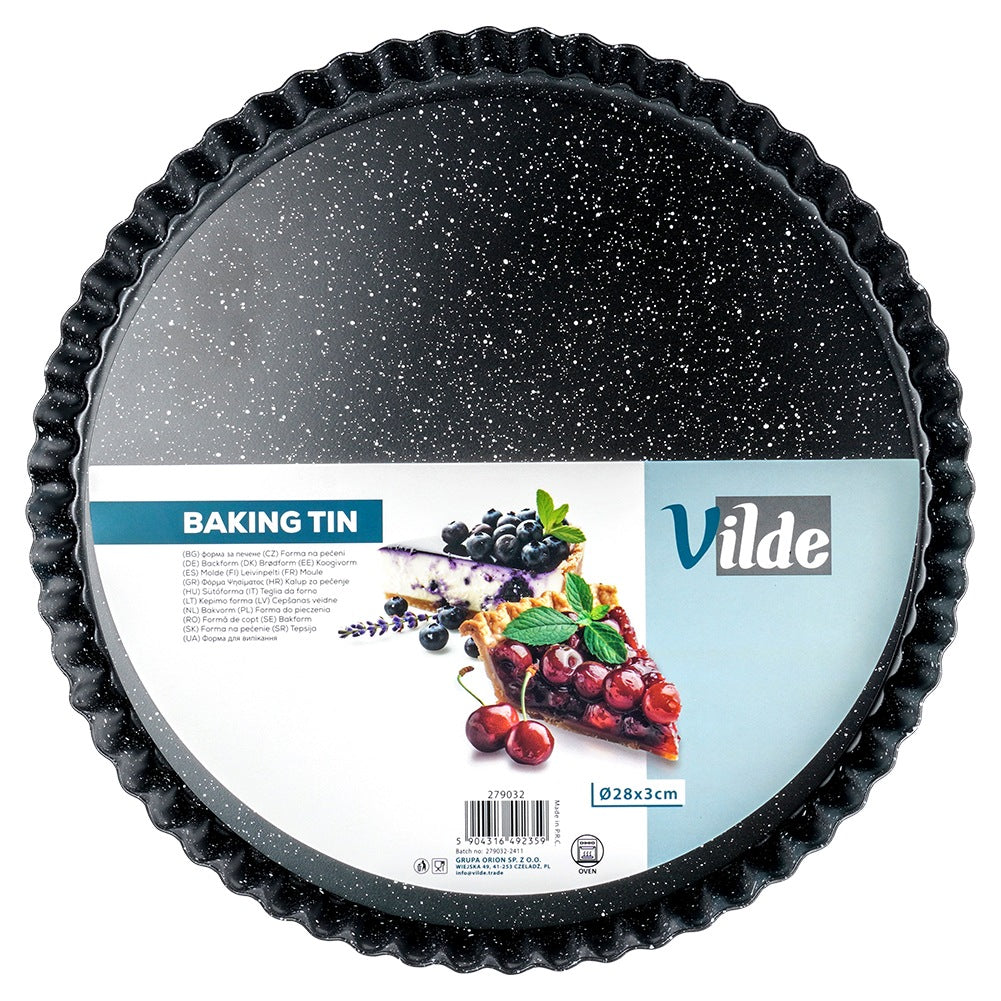 Granite tart pan with removable bottom 28x3 cm