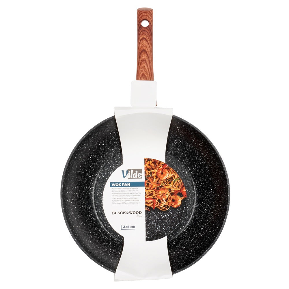 Granite wok pan BLACK&WOOD 28 cm