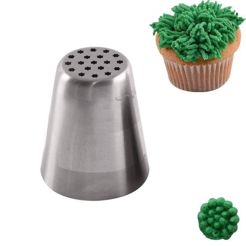 Grass-shaped spray nozzle in stainless steel for baking
