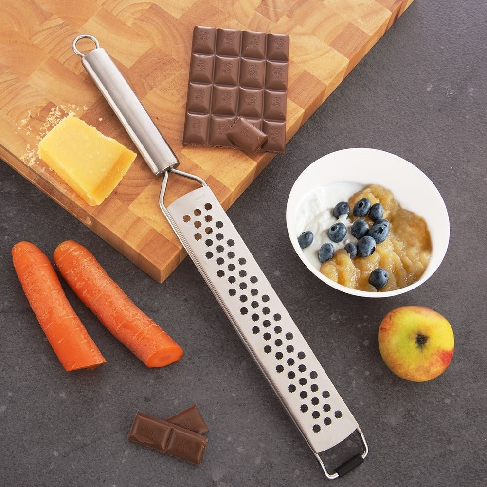 Grater 38 cm: Stainless steel, dishwasher safe, coarse grating