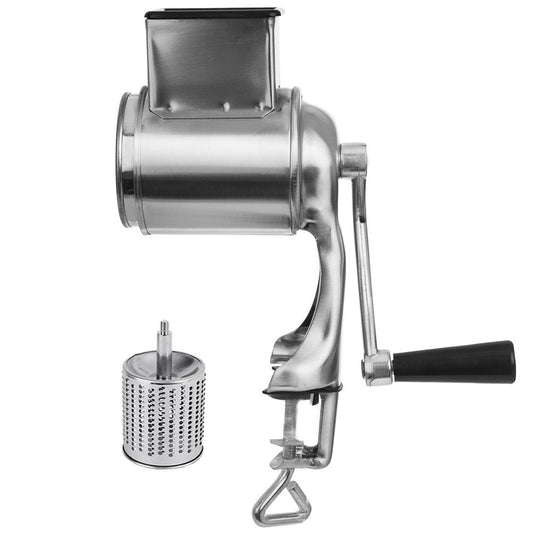 Grater in stainless steel and plastic