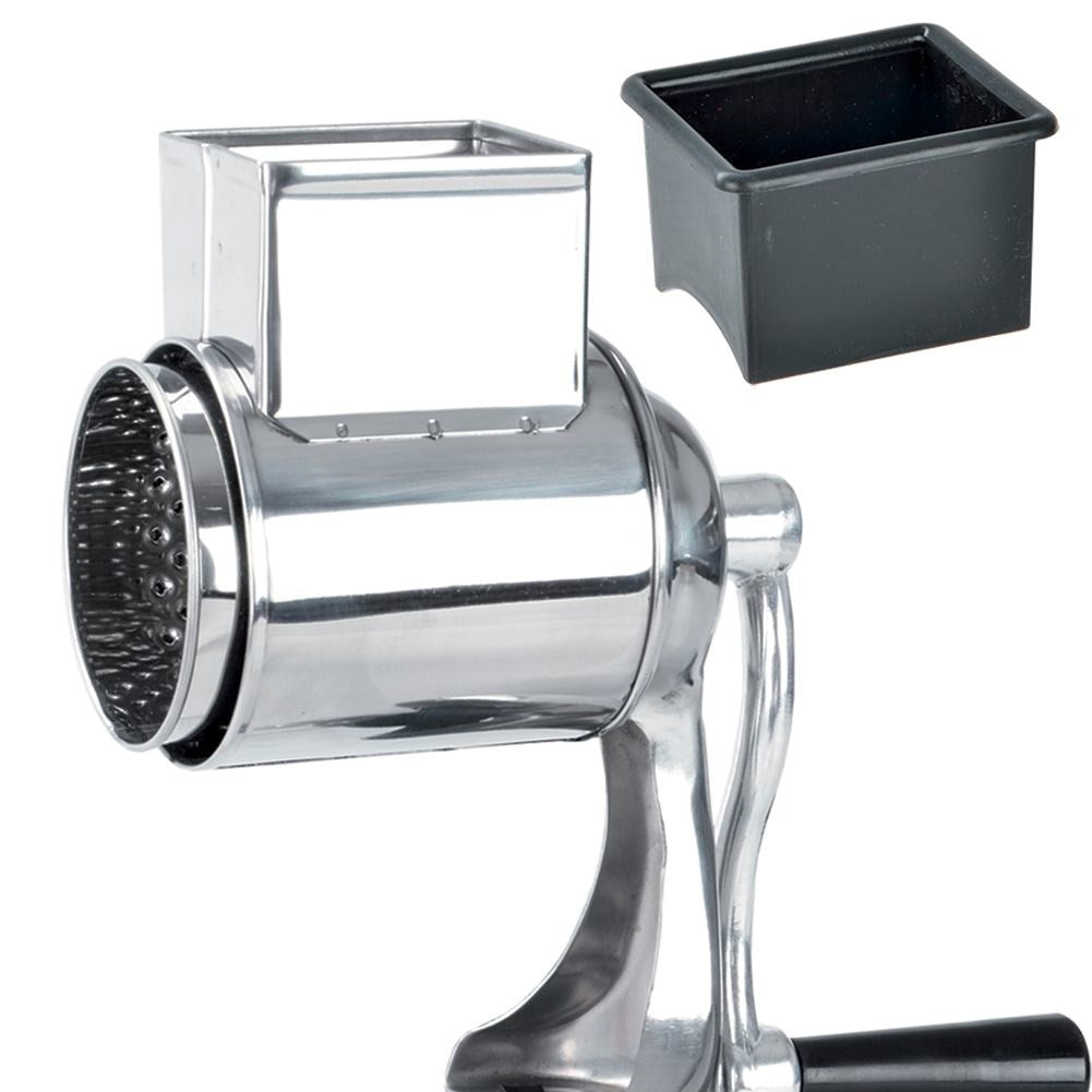 Grater in stainless steel and plastic