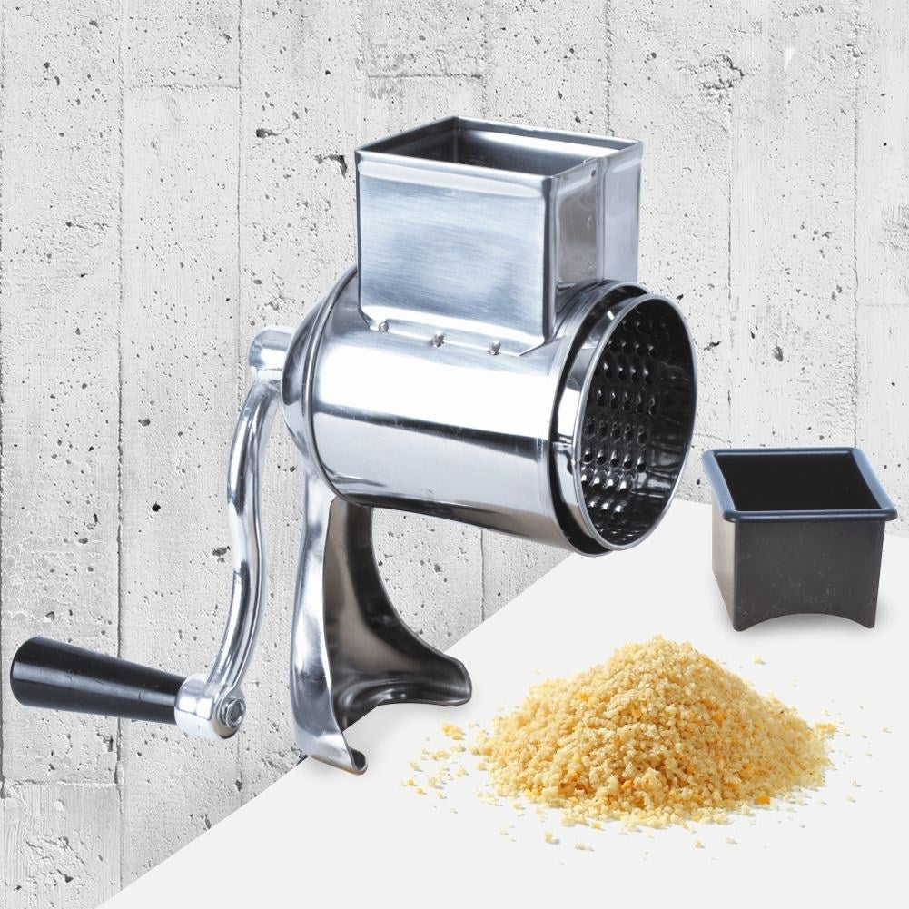 Grater in stainless steel and plastic
