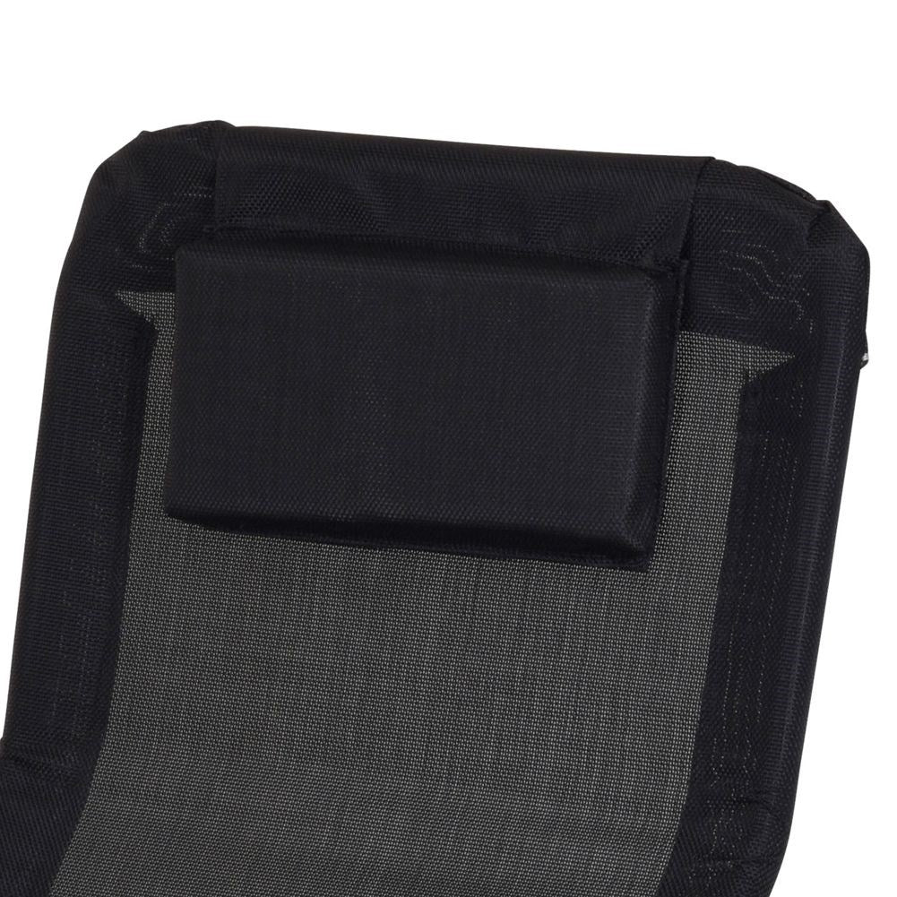 Gravity armchair in black metal for garden and beach