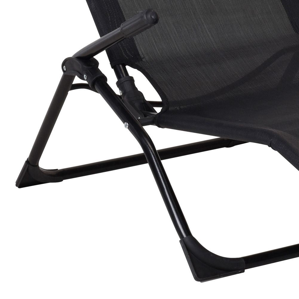 Gravity armchair in black metal for garden and beach