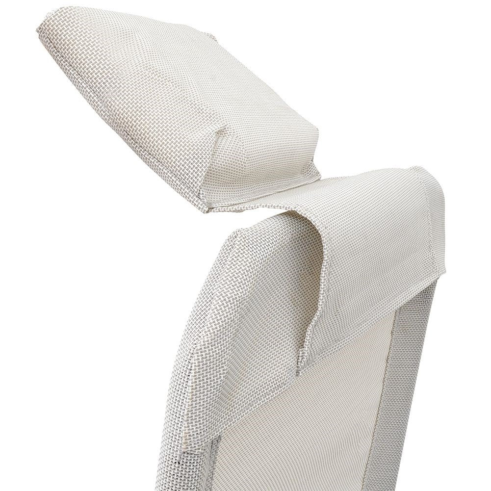Gravity chair in metal, light gray for garden & beach