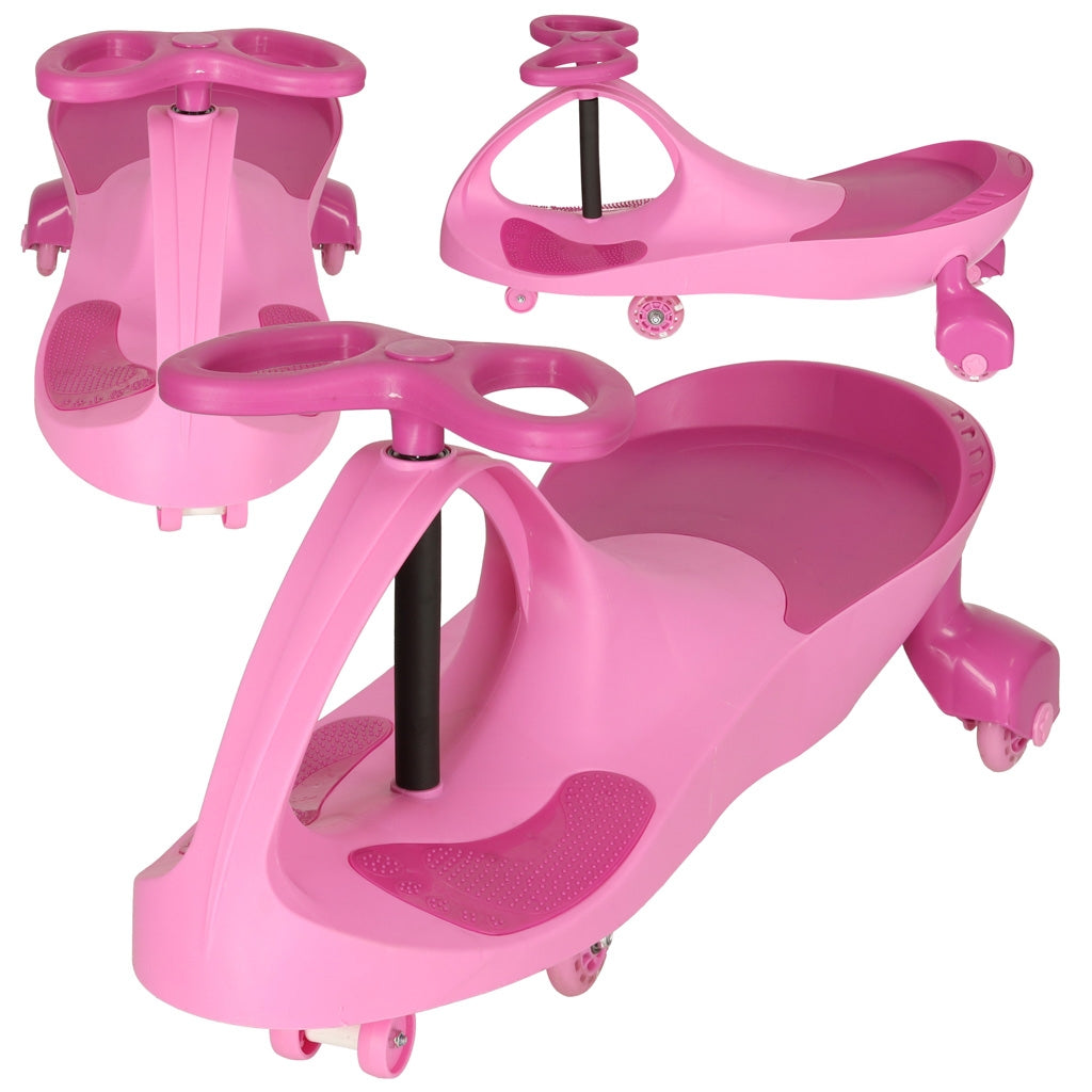 Gravity roller coaster glowing LED wheels pink