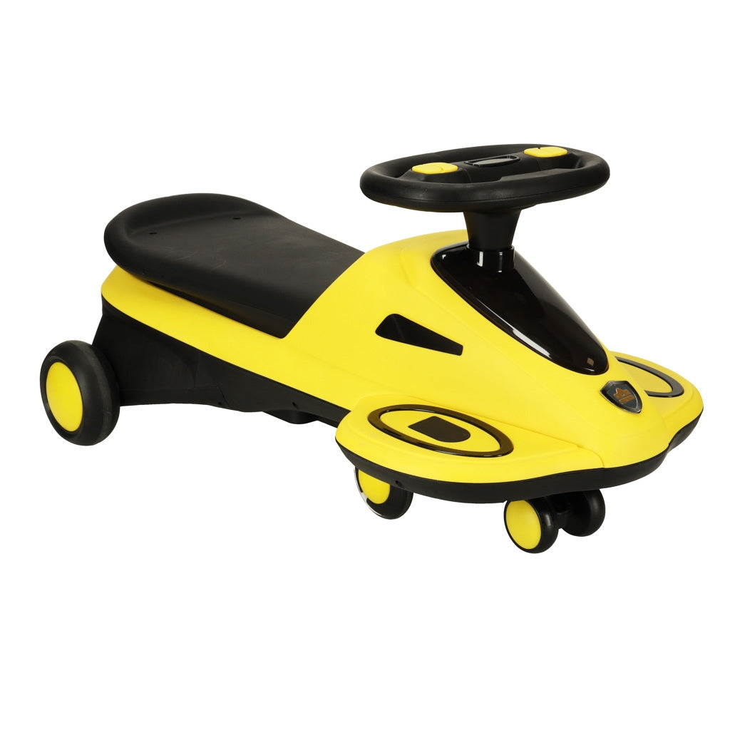 Gravity scooter glowing LED wheels with music playing scooter 74cm yellow/black max 100kg