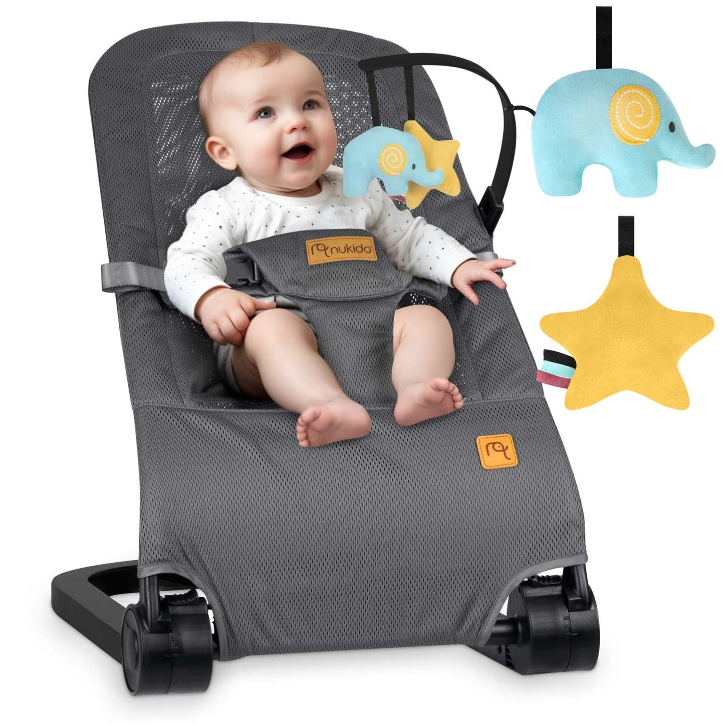 Gray Babysitter with Swing function and Toys NK-52 Nukido