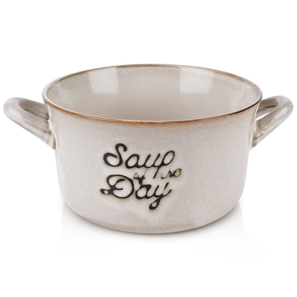 Gray Ceramic Bowl with Handle - Perfect for Meals