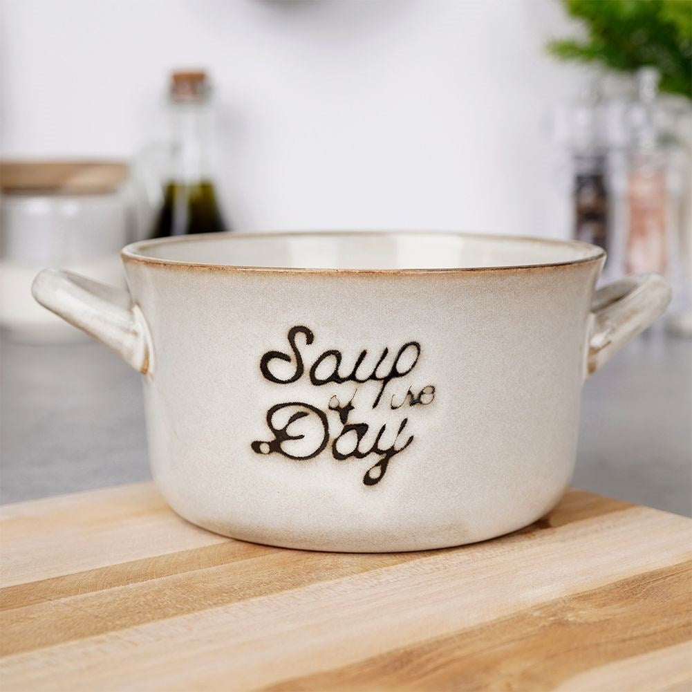 Gray Ceramic Bowl with Handle - Perfect for Meals