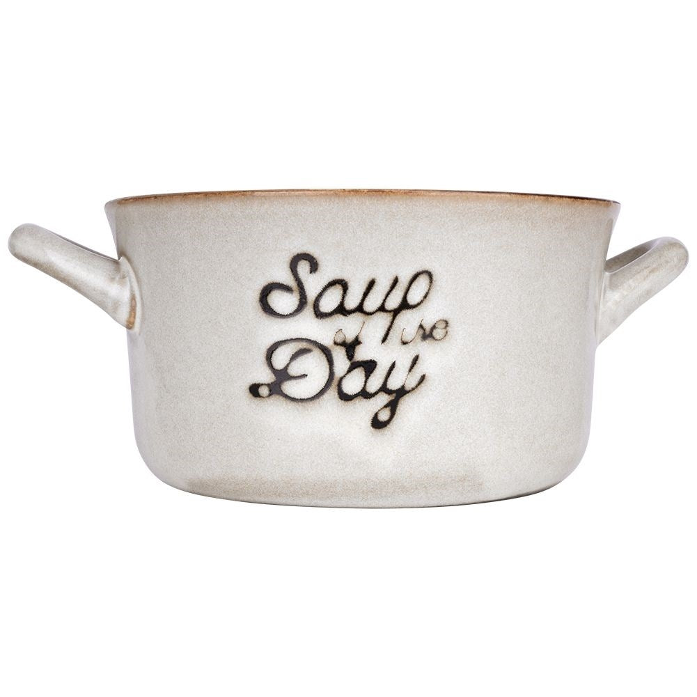 Gray Ceramic Bowl with Handle - Perfect for Meals