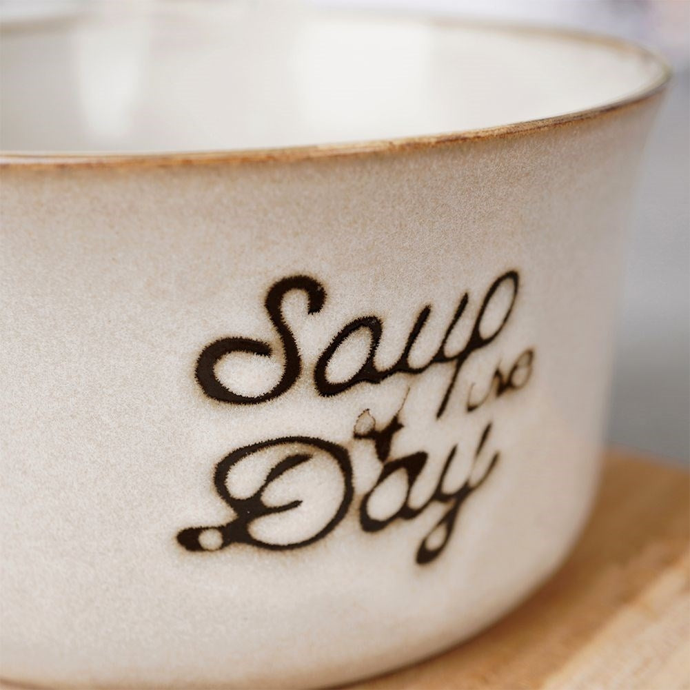 Gray Ceramic Bowl with Handle - Perfect for Meals