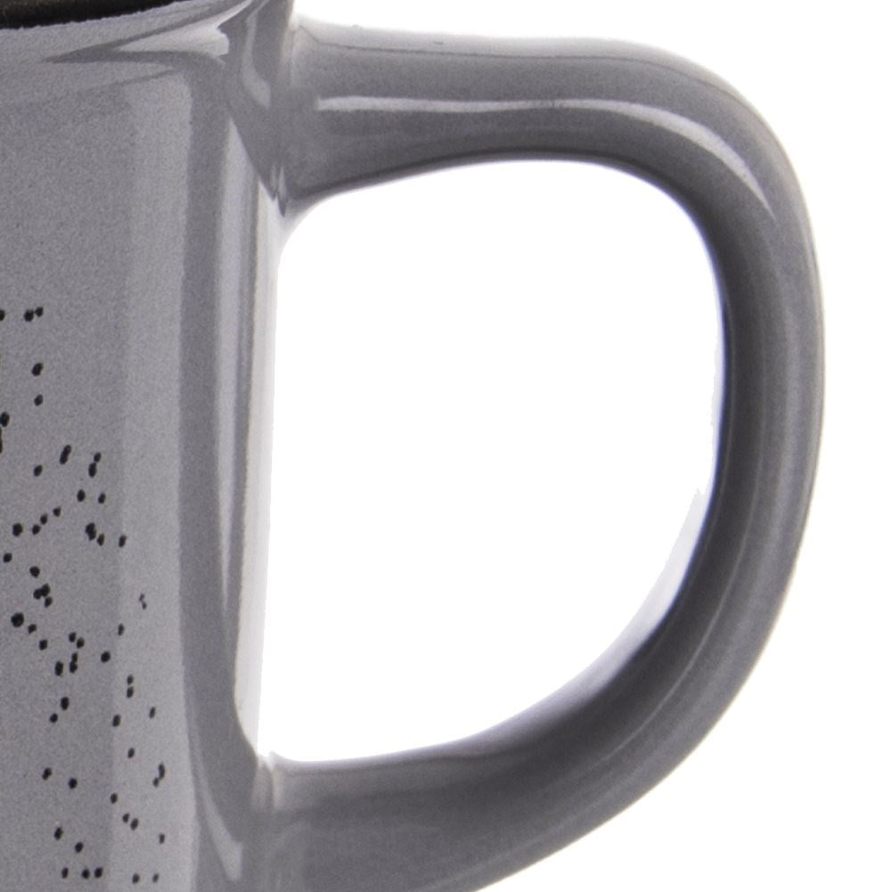 Gray Ceramic Cup with Decoration - Perfect for Coffee