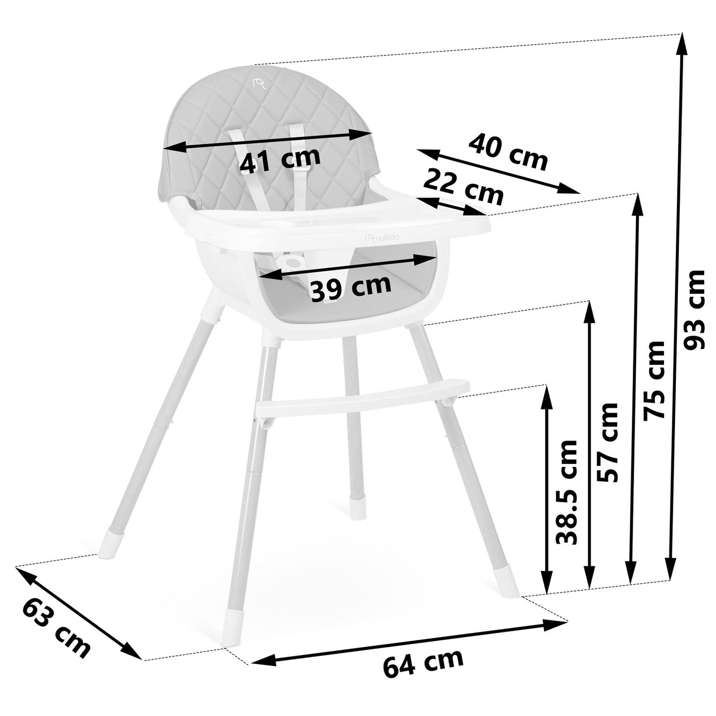 Gray Dining Chair for Children - Nukido Lilo