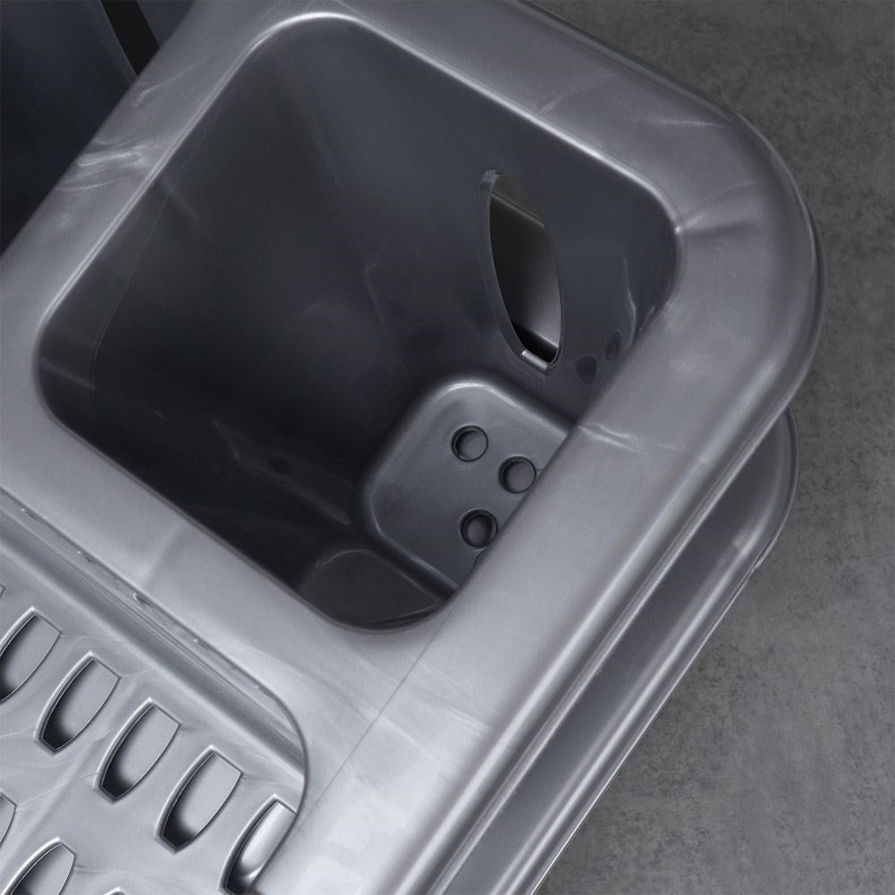 Gray Dish Rack with Removable Tray for Easy Cleaning