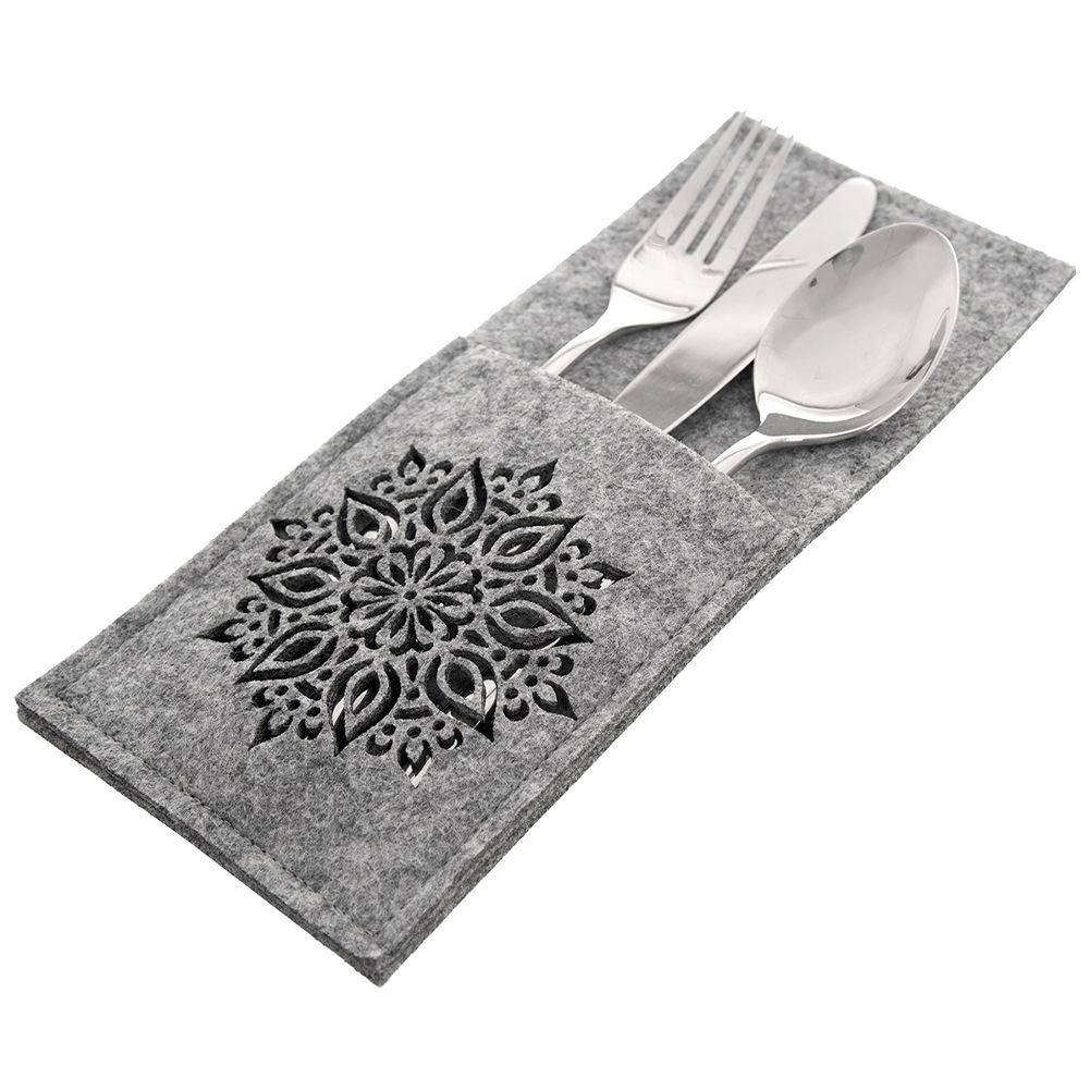 Gray Felt Cutlery Cover: Elegant table decor for parties