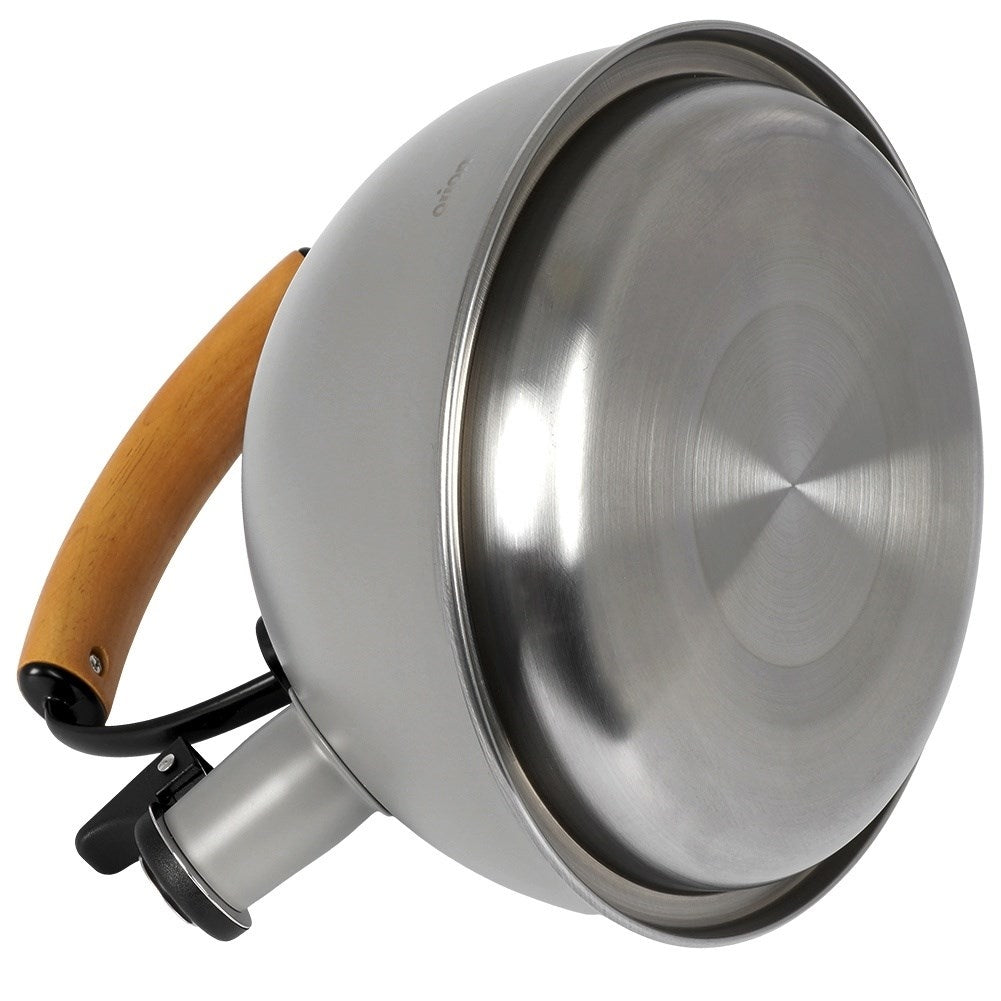 Gray Kettle with Tilting Whistle in Stainless Steel