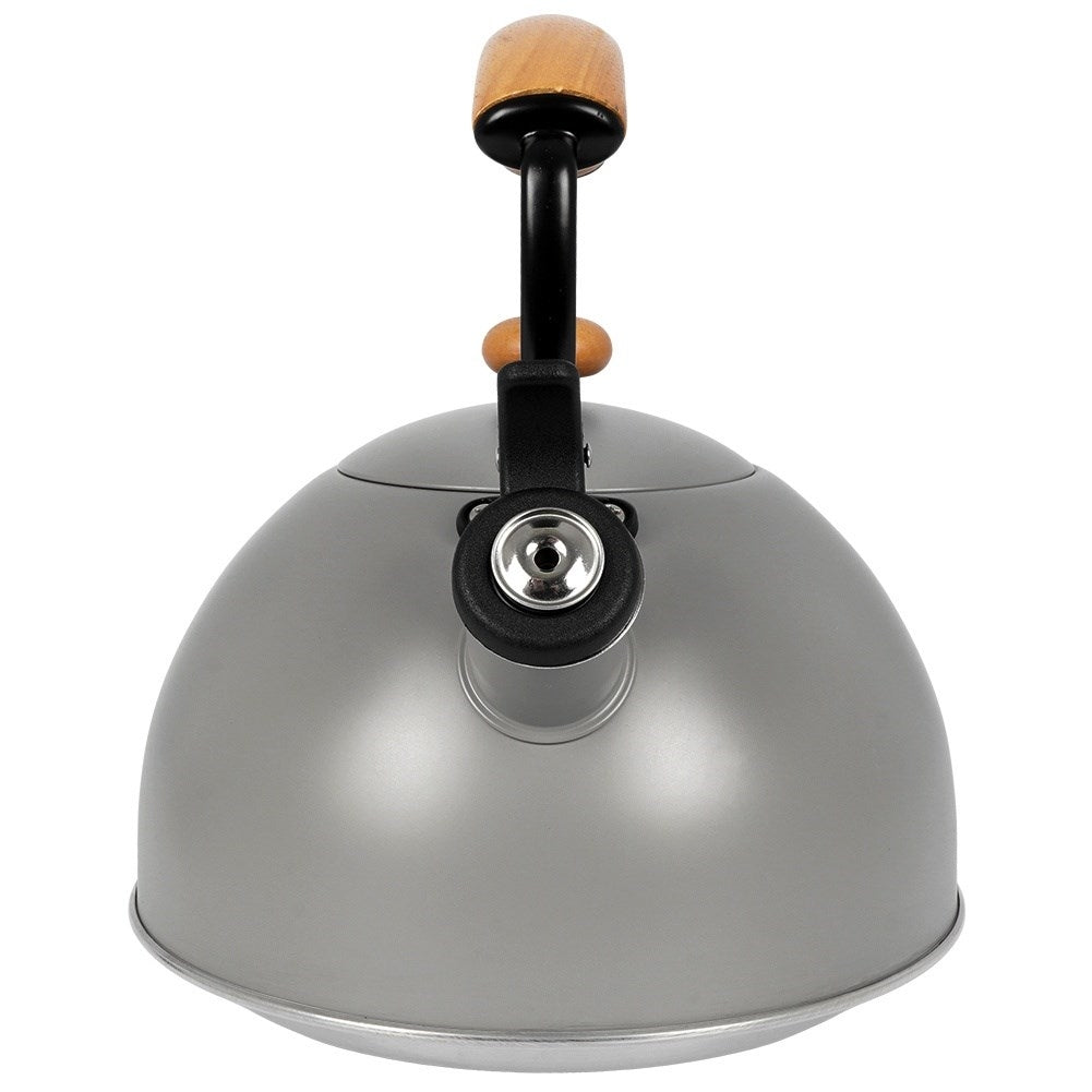 Gray Kettle with Tilting Whistle in Stainless Steel