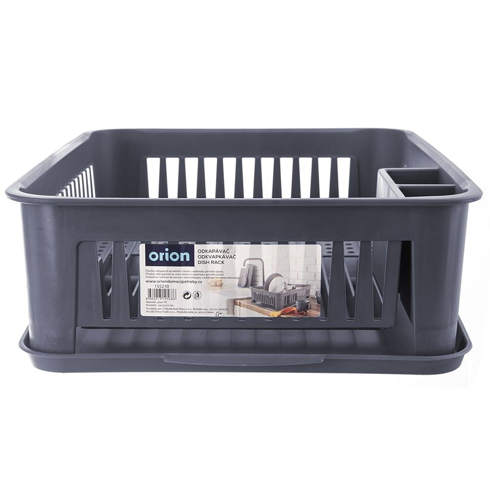 Gray Multifunctional Dish Rack with Removable Tray