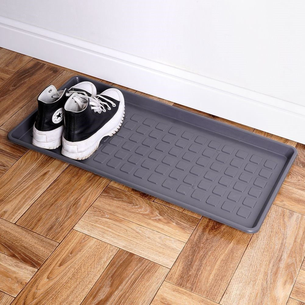 Gray Plastic Mat for Shoe Covers - Keep the Home Clean