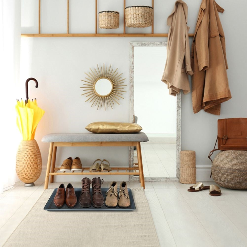 Gray Plastic Mat for Shoe Covers - Keep the Home Clean