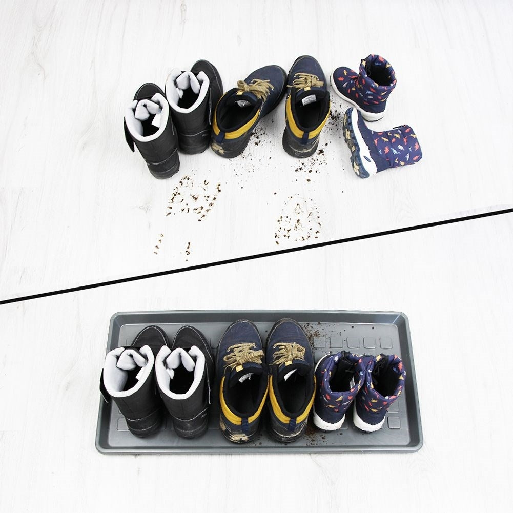 Gray Plastic Mat for Shoe Covers - Keep the Home Clean