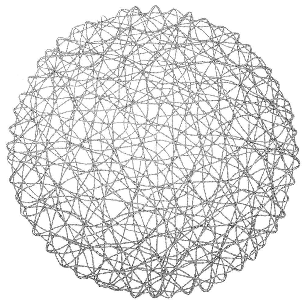Gray Round Placemat in Paper, 35 cm Diameter