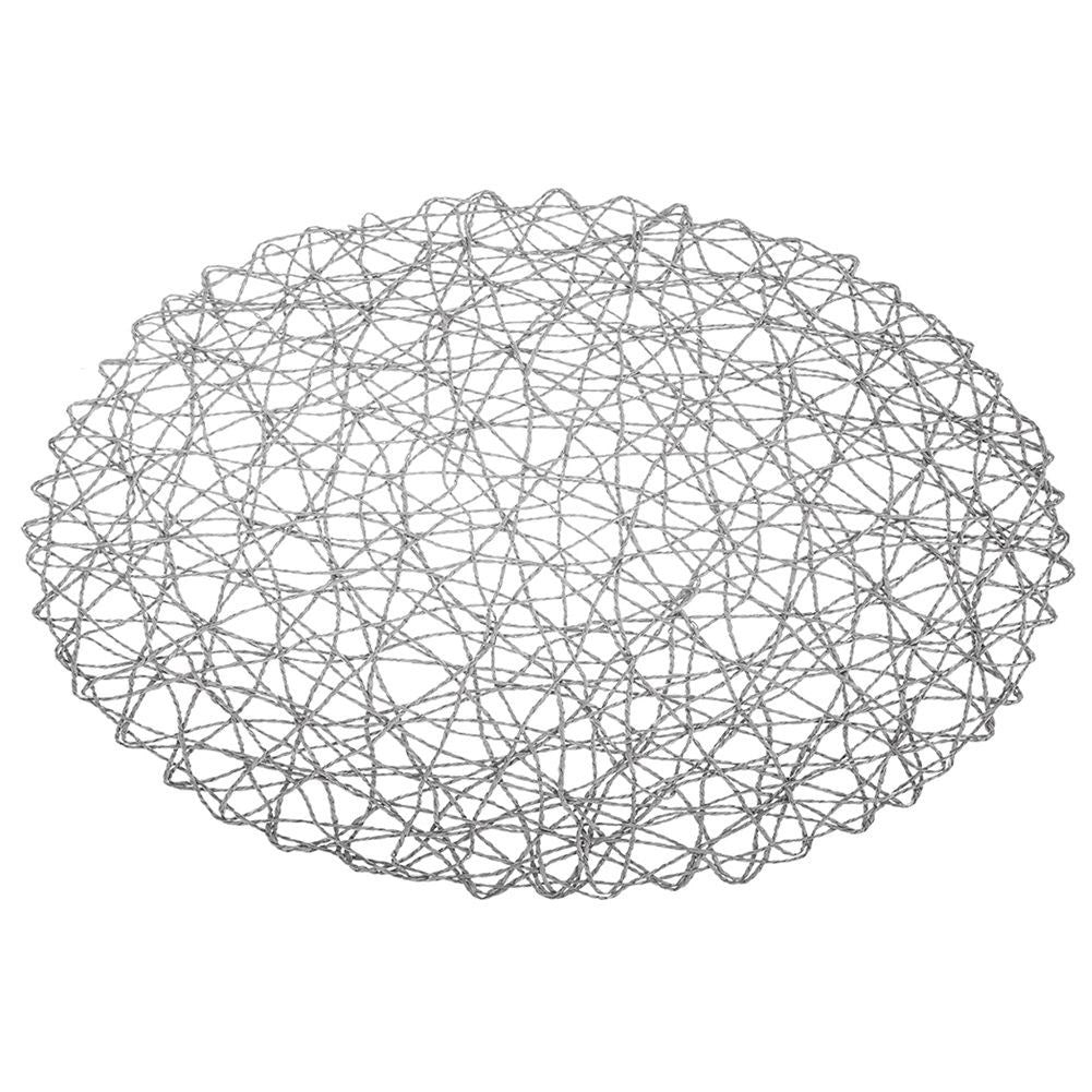 Gray Round Placemat in Paper, 35 cm Diameter