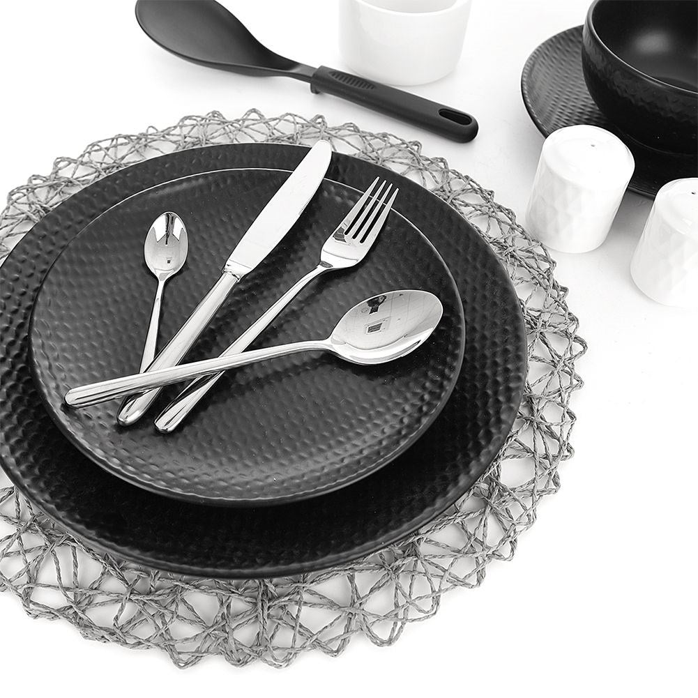 Gray Round Placemat in Paper, 35 cm Diameter