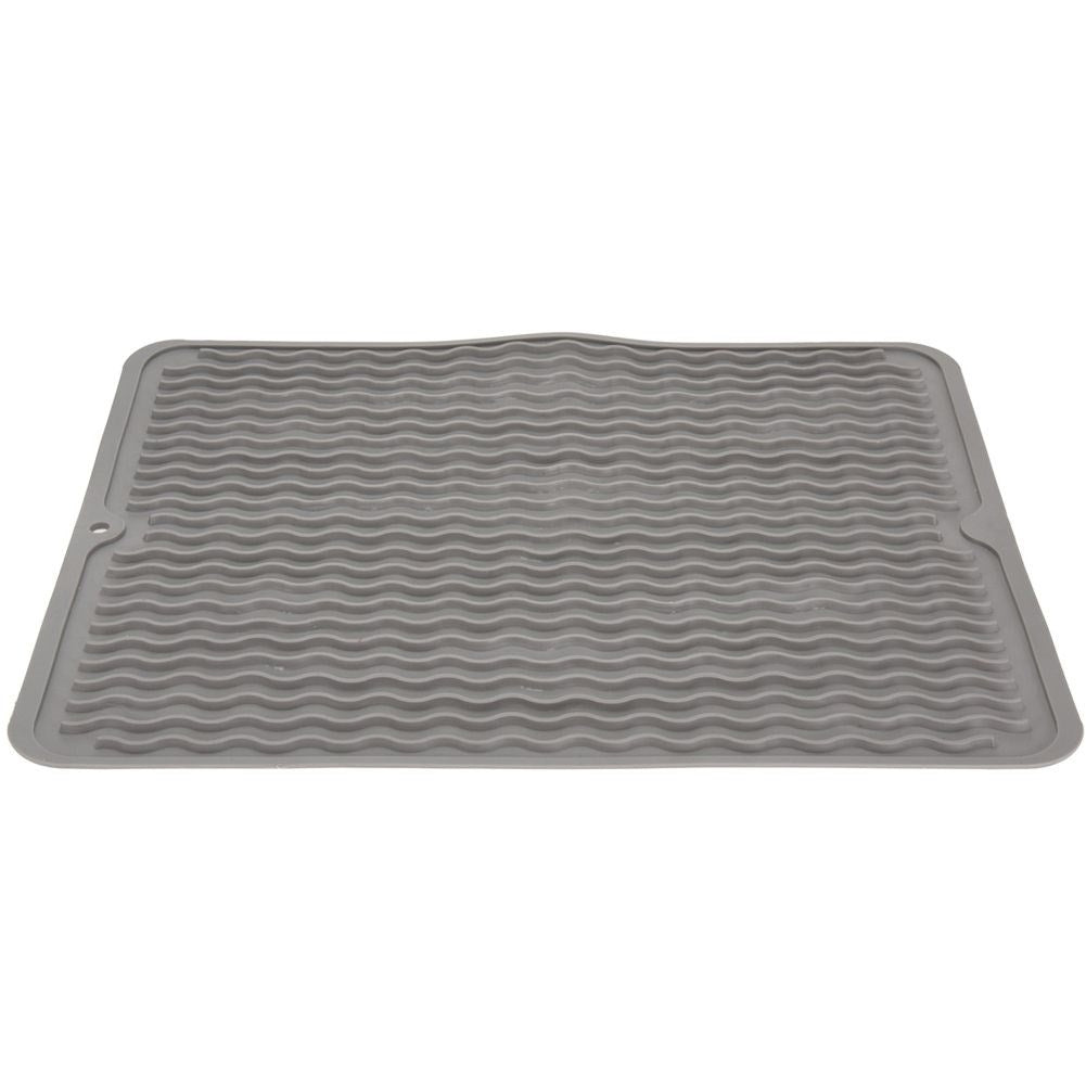 Gray Rubber Dish Mat for Effective Drying of Dishes