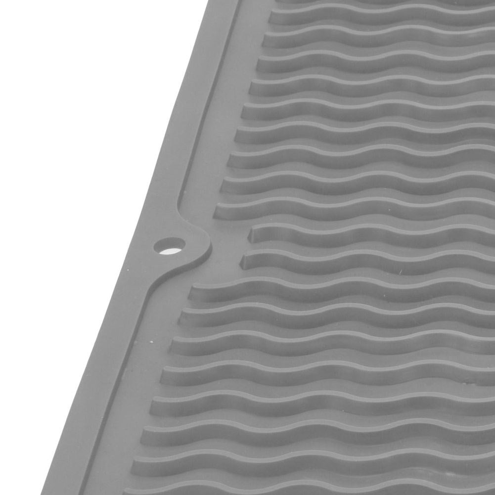 Gray Rubber Dish Mat for Effective Drying of Dishes