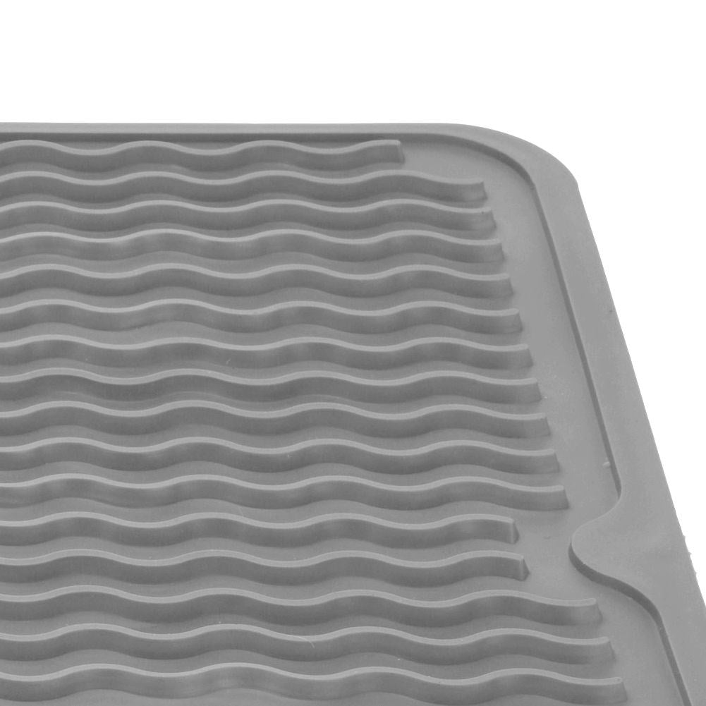 Gray Rubber Dish Mat for Effective Drying of Dishes