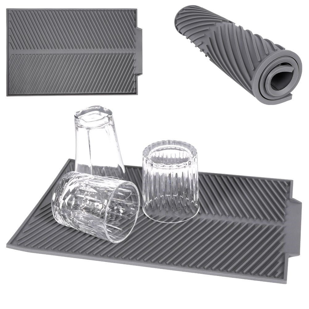 Gray Silicone Dish Mat: Practical and Easy to Clean