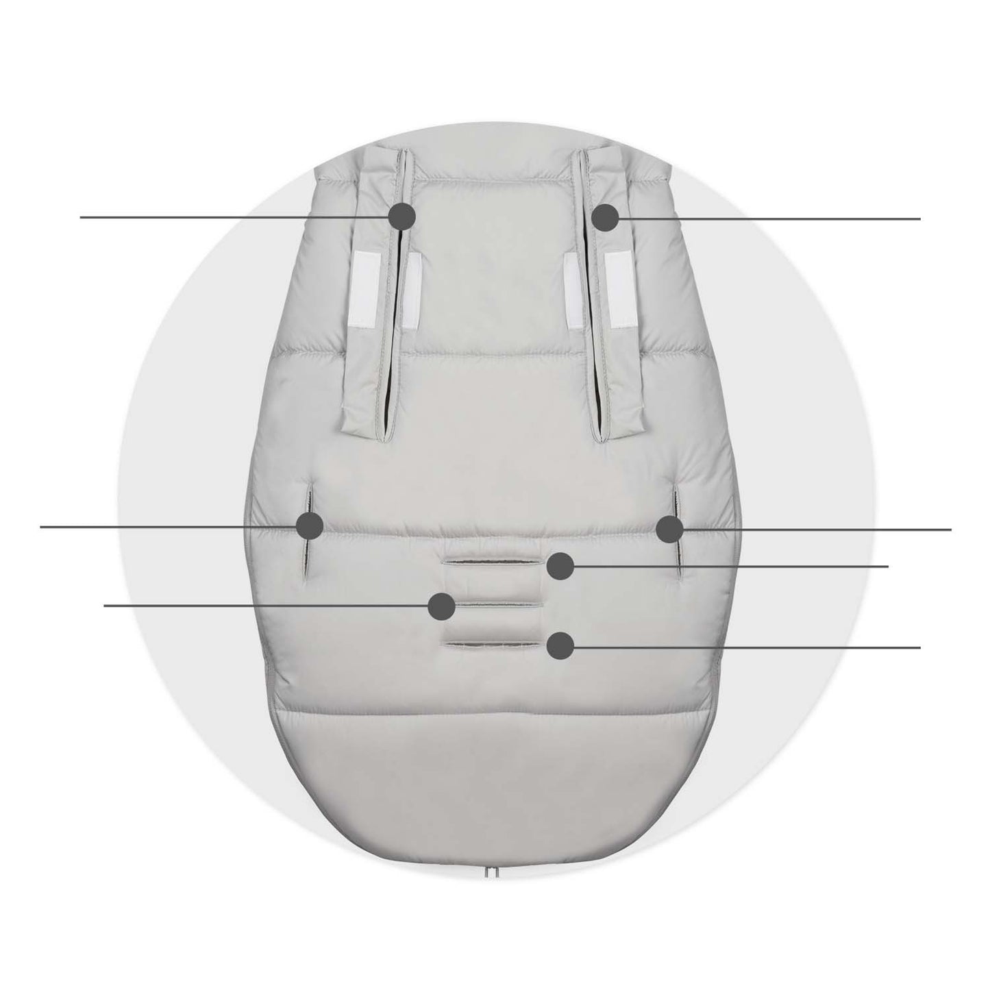 Gray Sleeping Bag for Stroller and Sled - Elmi Ricokids