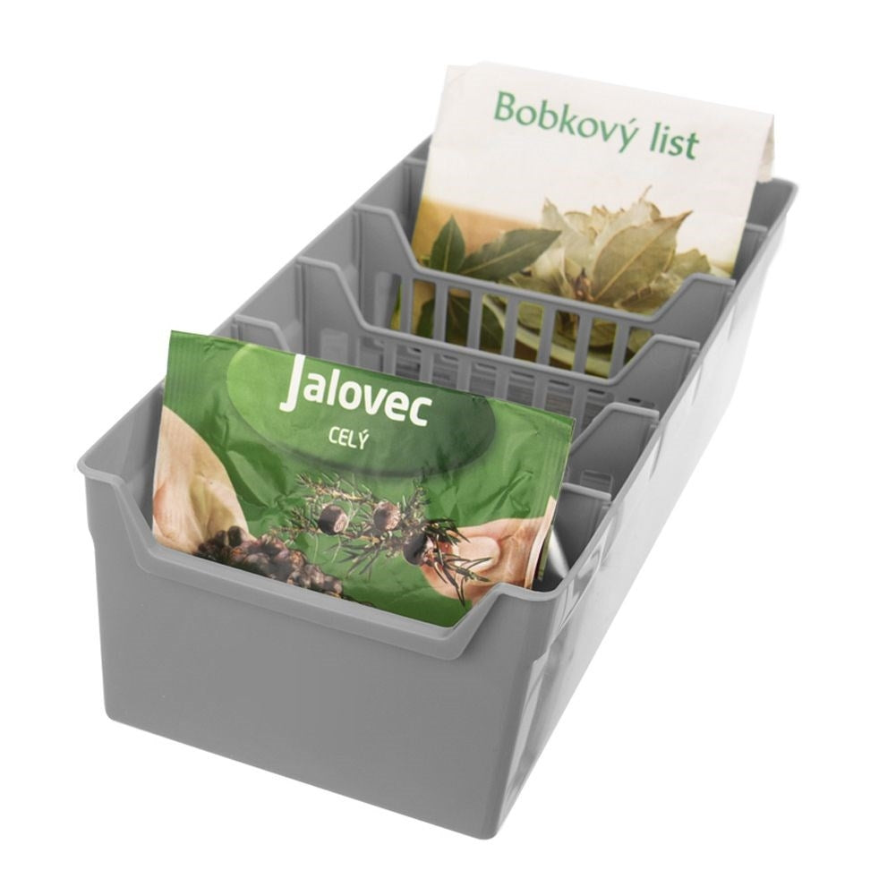 Gray Spice Box with 5 Removable Compartments for Organization