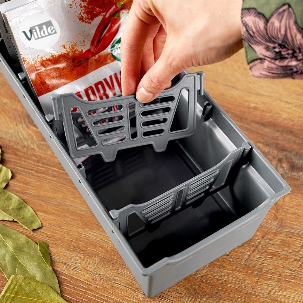 Gray Spice Box with 5 Removable Compartments for Organization