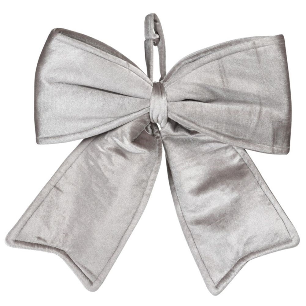 Gray Velvet Bow: Elegant Decoration for Christmas and Wreaths