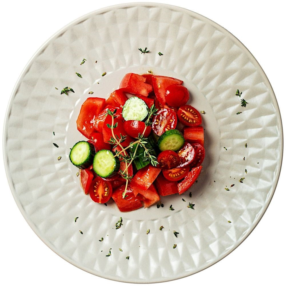 Gray ceramic dinner plate with nice patterns, dishwasher safe