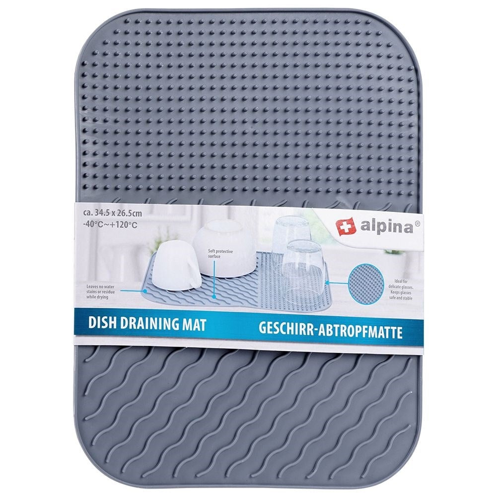 Gray dish mat - drying rack for dishes, easy to clean