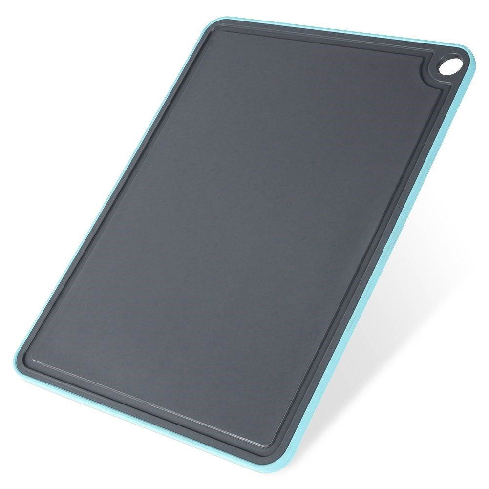 Gray plastic cutting board for the kitchen, odorless and liquid repellent