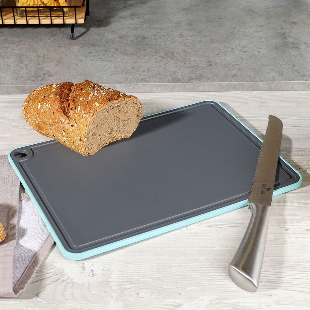 Gray plastic cutting board for the kitchen, odorless and liquid repellent