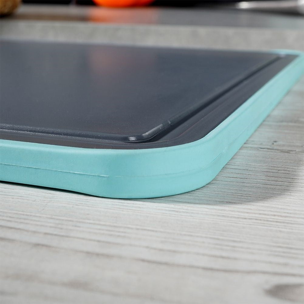 Gray plastic cutting board for the kitchen, odorless and liquid repellent