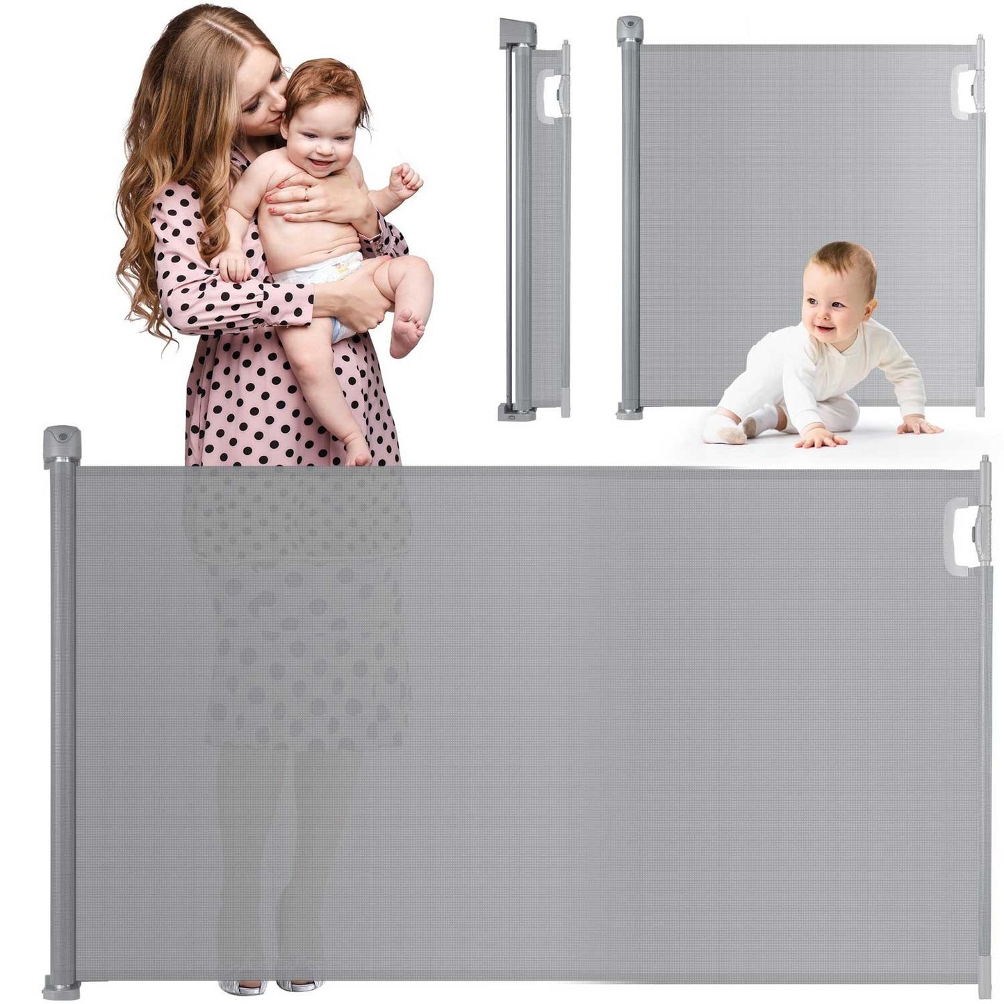 Gray retractable security gate Nukido