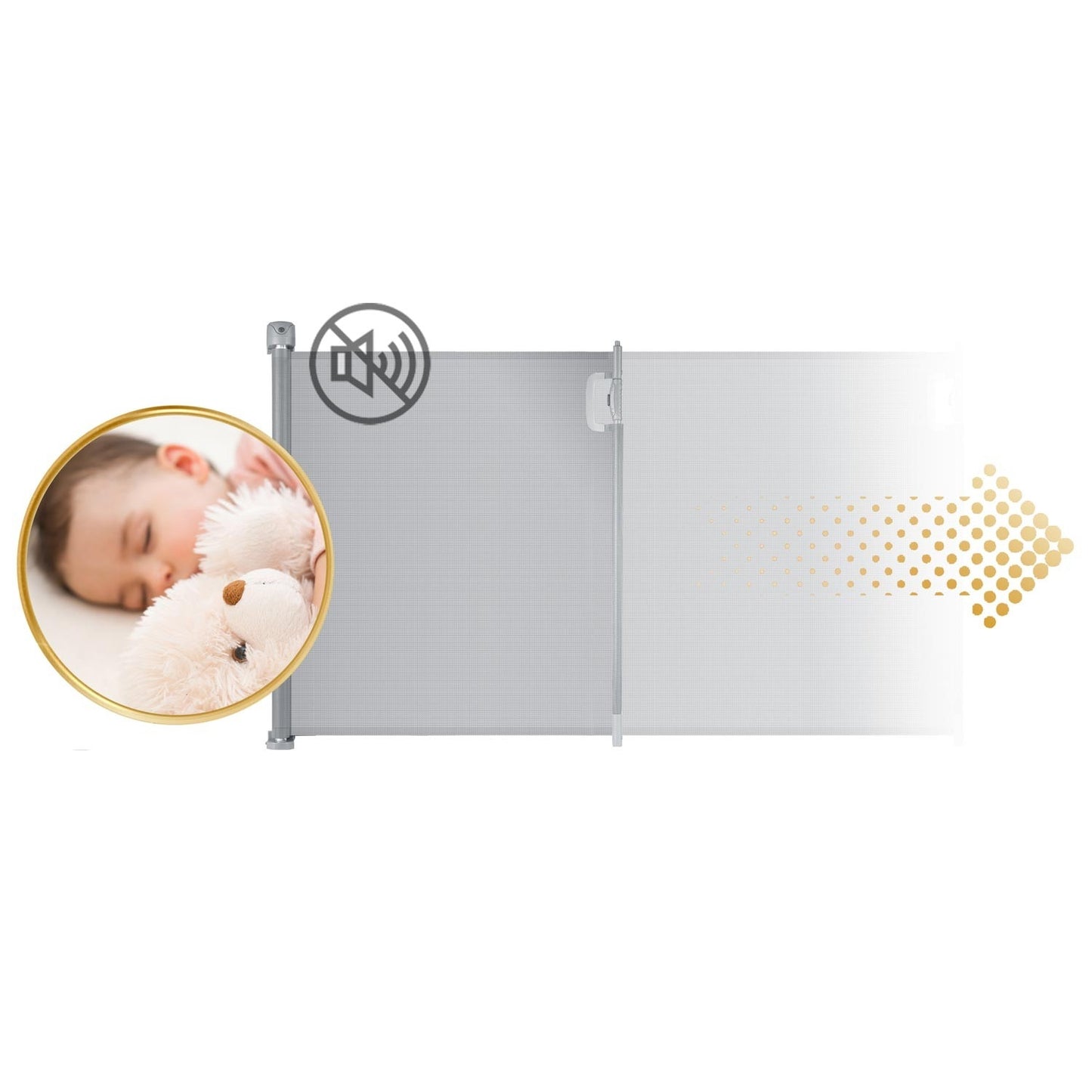 Gray retractable security gate Nukido